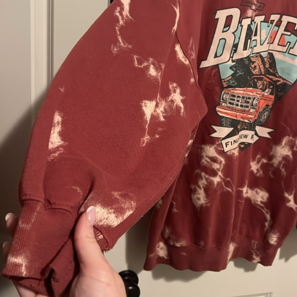 GM official oversized XS sweater Blazer Chevrolet Sweater maroon tie dye - Picture 3 of 7